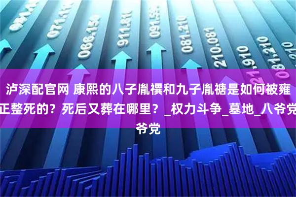 泸深配官网 康熙的八子胤禩和九子胤禟是如何被雍正整死的?死后又葬在哪里?_权力斗争_墓地_八爷党
